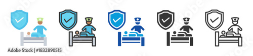 inpatient care icon set multi style various collection