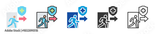 outpatient care icon set multi style various collection