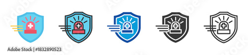 urgent care icon set multi style various collection