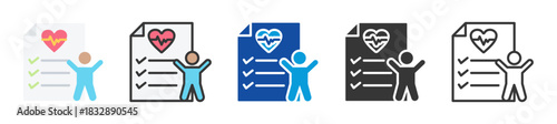 wellness check icon set multi style various collection