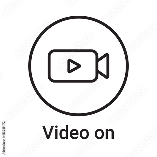 Video on icon. Vector line symbol for a website, product card, presentation and mobile app, packaging or instruction. Editable outline sign