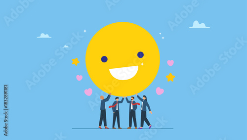 Diverse business people employee with smile happy face. Employee satisfaction, workplace happiness or success team motivation, employee engagement or participation, feedback or company survey rating.
