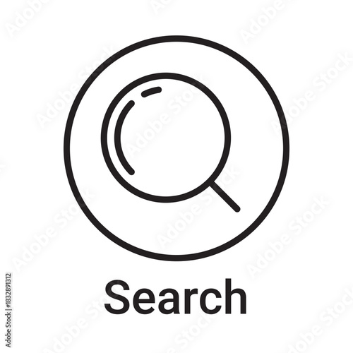 Search icon. Vector line symbol for a website, product card, presentation and mobile app, packaging or instruction. Editable outline sign