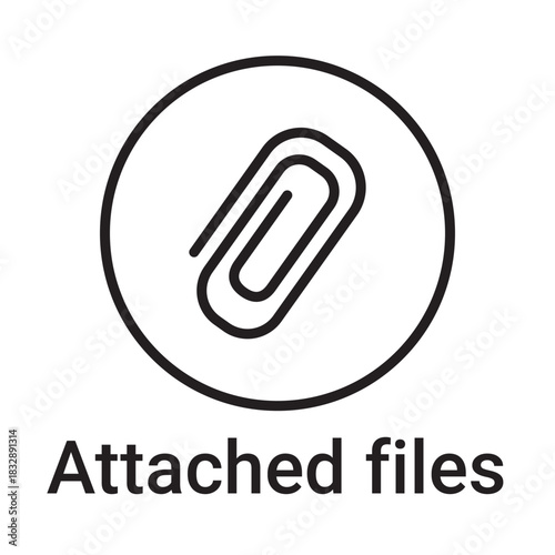 Attached files icon. Vector line symbol for a website, product card, presentation and mobile app, packaging or instruction. Editable outline sign