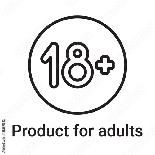 Product for adults icon. Vector line symbol for a website, product card, presentation and mobile app, packaging or instruction. Editable outline sign