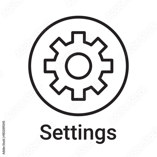 Setting icon. Vector line symbol for a website, product card, presentation and mobile app, packaging or instruction. Editable outline sign