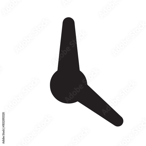 Clock hands vector icon simple flat design element for time management and schedule concepts isolated on white background