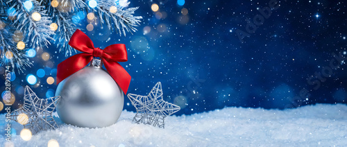 art blue snow christmas background