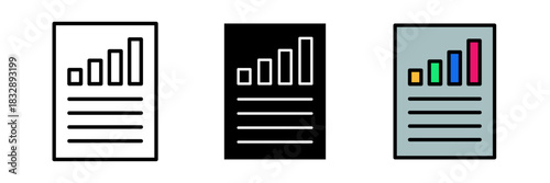 Business plan icon simple outline of an open document or clipboard with a few lines and a small chart or checklist, representing a structured business plan in a clean minimal style.