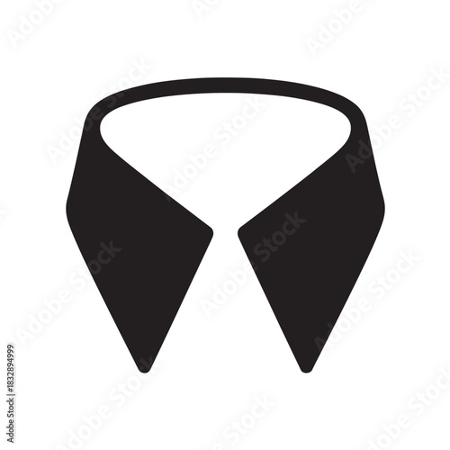 Minimalist shirt collar icon simple flat vector design element isolated on white background