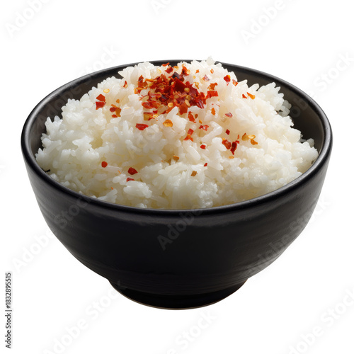 Steaming Bowl of White Rice Ready to Be Served With Various Dishes at Lunch o...