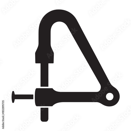 Black and white clamp icon simple vector illustration for engineering and construction isolated on white background