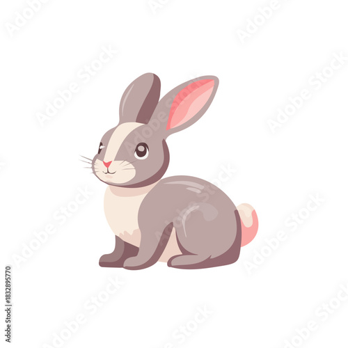 An Imaginary 2D flat icon rabbit, modern element in vector and EPS format_clean vector_isolated on a white background, An Icon clipart set