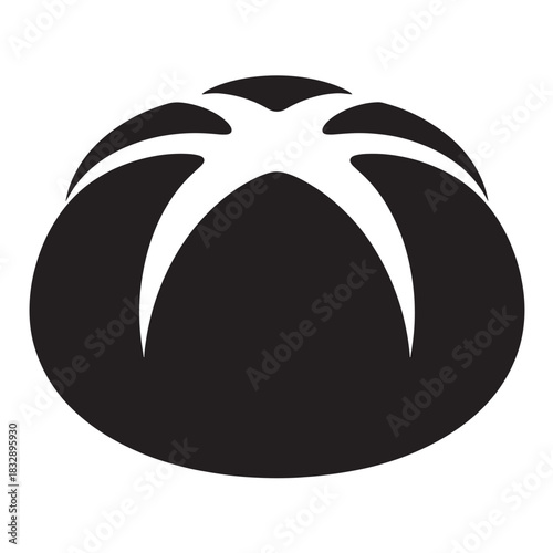 Fresh bread roll icon simple glyph vector illustration isolated on white background