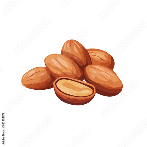 An Imaginary 2D flat icon roasted peanuts, modern element in vector and EPS format_clean vector_isolated on a white background, An Icon clipart set