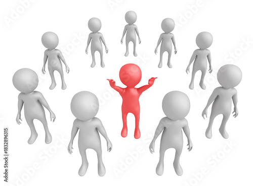 Arbeitskreis mit 3D Figuren, Freisteller