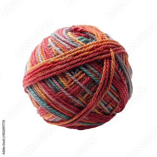 Colorful Yarn Ball for Vibrant Crafting Projects in a Cozy Workspace