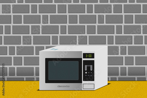 Modern Microwave Oven Illustration 