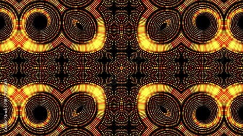 Vibrant Abstract Mandala Pattern With Radiant Circular Fractal Design and Symmetrical Geometric Shapes