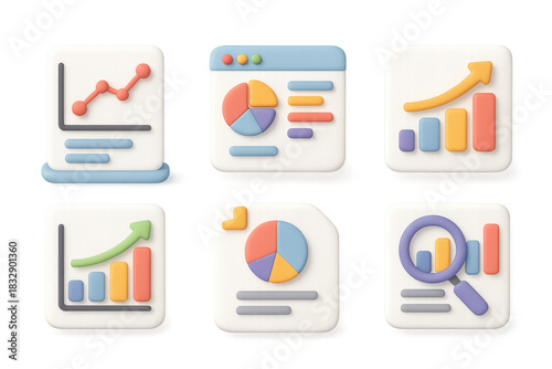 Minimalist icon set for data analysis and business presentations