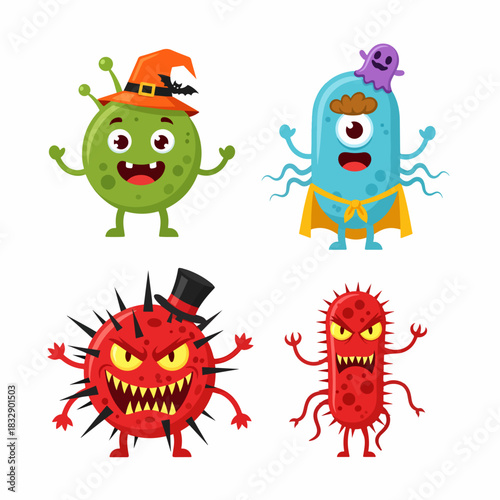 Happy Cartoon Monsters Singing Loud at Birthday Bash