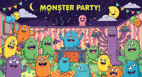 Vector illustration of monsters cartoon collection