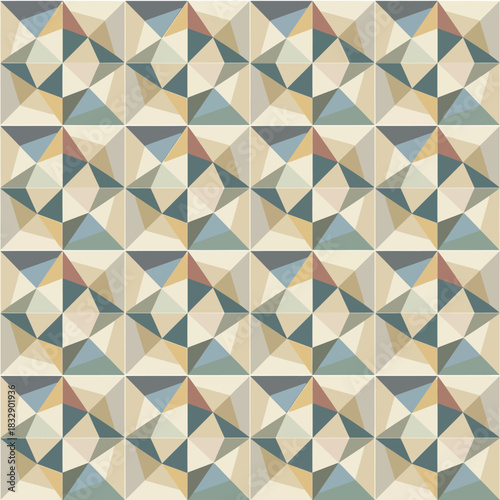 Geometric Pattern with Pastel Colors and Diamond Shapes. Vector Illustrations. EPS Editable