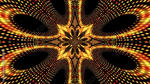 Vibrant Flowing Mandala Animation with Radiant Dotted Patterns and Dynamic Symmetrical Movement