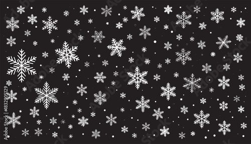 Snow flakes vector background.