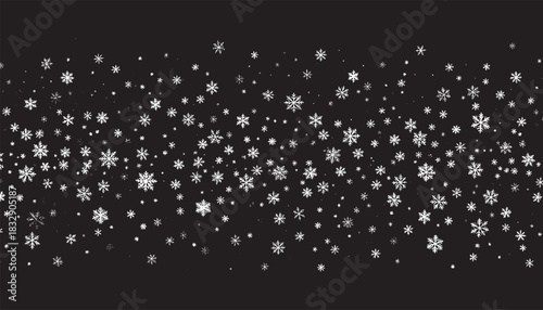 Snow flakes vector background.