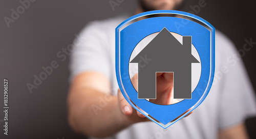 Person holding a house symb...