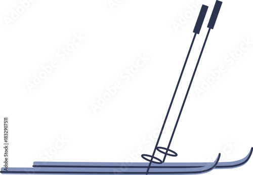 Nordic Ski and Pole Set