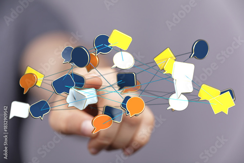 Hand reaching out to connec...