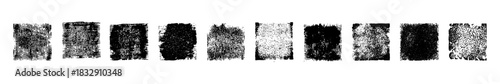set of ink stamp texture square.  vector