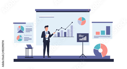 Business Presentation with Charts and Graphs