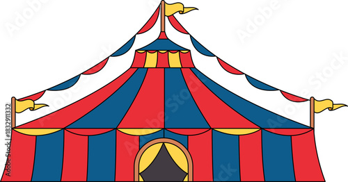 illustration of A colorful circus tent