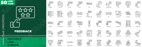 Feedback Line Editable Icons set