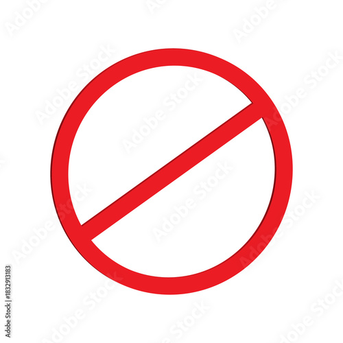 Free Download Red No Entry Sign Vector - Prohibition Circle Icon - GFXLoad