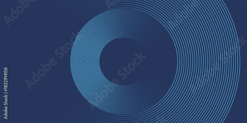 Abstract Digital Circles of Particles with Noise. Futuristic Circular Sound Wave. Big Data Visualization. 3D Virtual Space VR Cyberspace. Crypto Currency Concept. Vector Illustration.