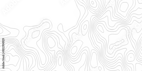 white topography map geography relief diagram texture design. Topography white background and black line world map texture design. Lines Topographic contour lines grid map seamless pattern.	