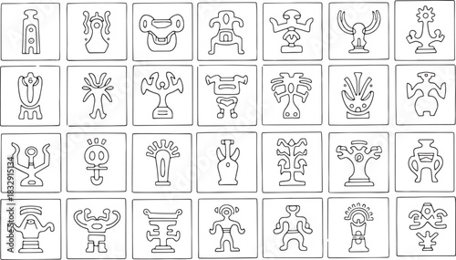 Collection of Ancient Pictograms and Symbols A Journey Through History and Cultural Representation