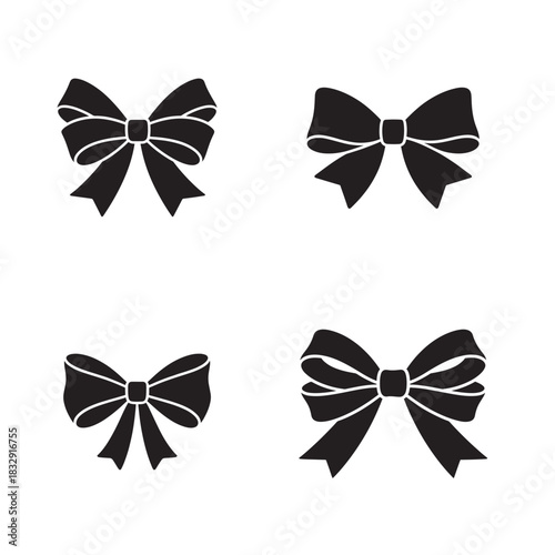 A feminine and cute bow icon with a feminine knot shape