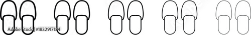 Slippers line Icon vector Illustration minimal outline footwear symbol Isolated on transparent background
