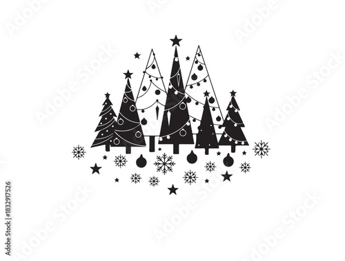 Tree image of Christmas image of vector white background.