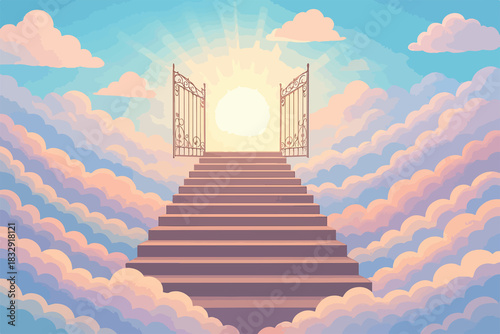 Stairway to Heaven – Glowing Gate in the Clouds