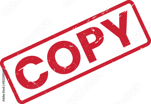 Red Distressed Copy Stamp Vector Illustration: Perfect for Legal Documents, Branding, and Design Projects Requiring a Bold and Authentic Look