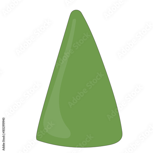 Cartoon Christmas Tree Icon. Evergreen Forest New year Symbol. Traditional Holiday Greeting Party Decoration. Christmas Spruce Tree Childish Hand Drawn Retro Element. Family Party Card Part.