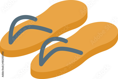 Comfortable flip flops suggesting beach holidays, rest and summer fun