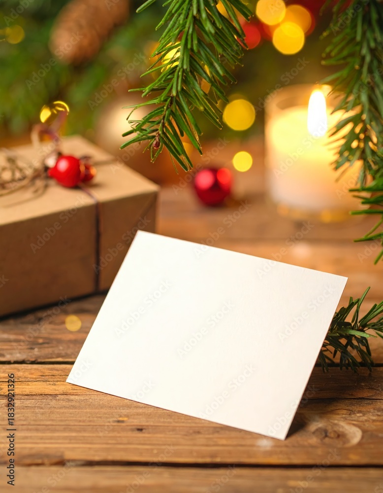 Fototapeta premium A Christmas greeting card mockup