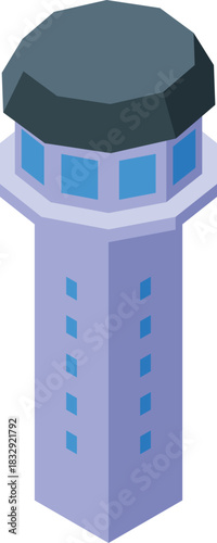 Airport control tower ensuring smooth and safe operations for arriving and departing aircraft